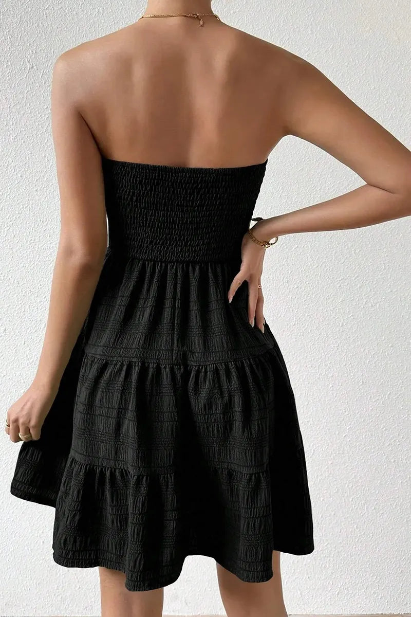 Women's Casual Vacation Stretch Strapless Mini Dress