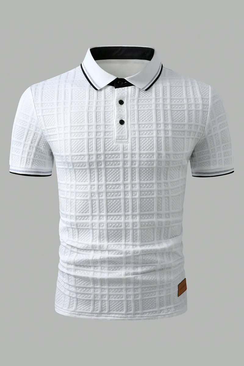 Men's Casual Commuter Patch-Up Half Placket Polo Shirt Polo Shirt For Men