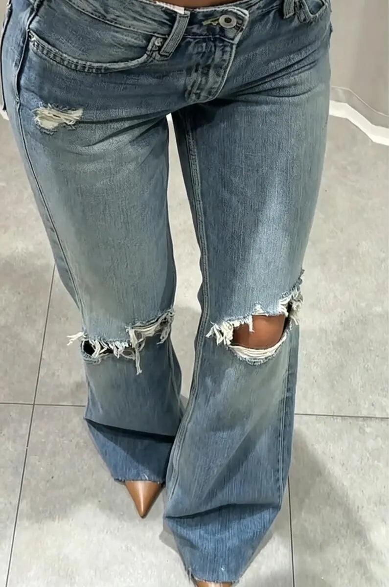 Women's Ripped Washed Casual Jeans
