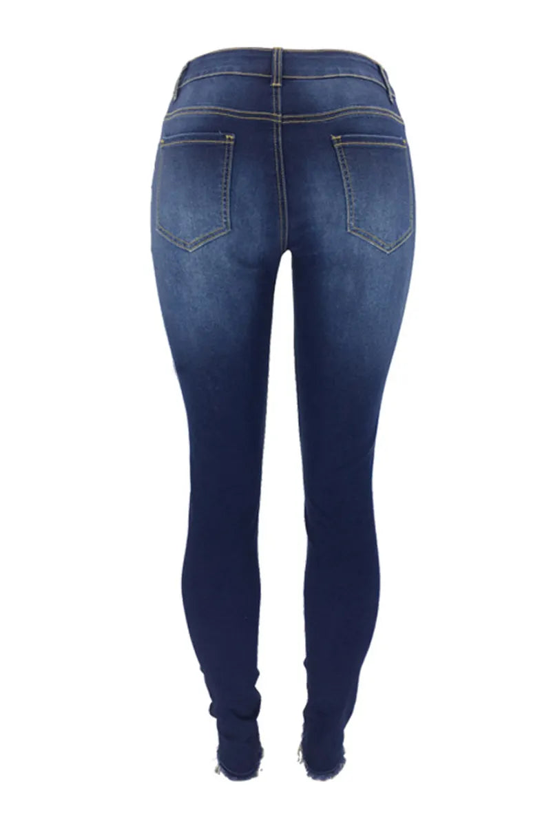 Women’s Low-Rise Ripped Stretch Jeans