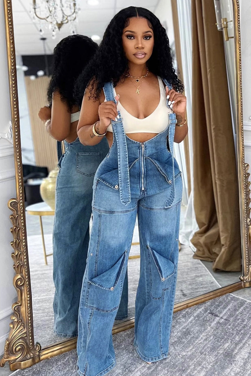 Women Casual Wear Flowy Wide Leg Overalls