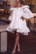 Women's Elegant Off Shoulder Ruffled Mini Dress