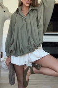 Women's Collar Solid Color Casual Jacket or Solid Color Shorts