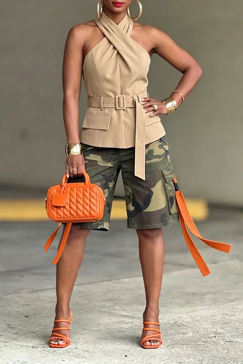 Women's Urban Crisscross Halter Top or Camo Shorts