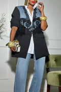 Women's Fashion Lace Patchwork Denim Blazer