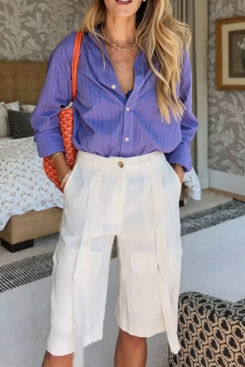 Women's Collar Shirt or Patchwork Pocket Pants