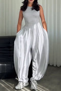 Women's Casual Wide Leg Stretch Comfortable Loose Jumpsuit