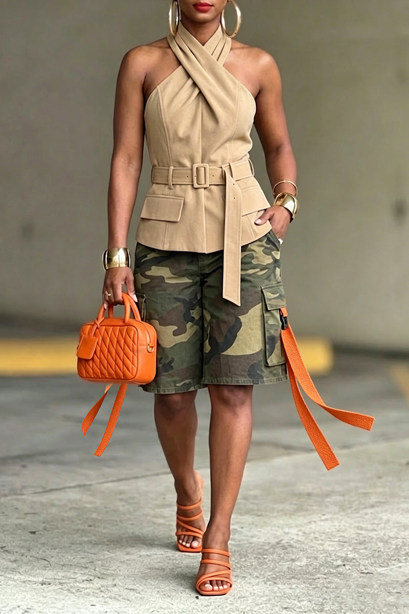 Women's Urban Crisscross Halter Top or Camo Shorts