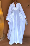 Women's Collar Patchwork Shirt Style Elegant Temperament Maxi Dresses