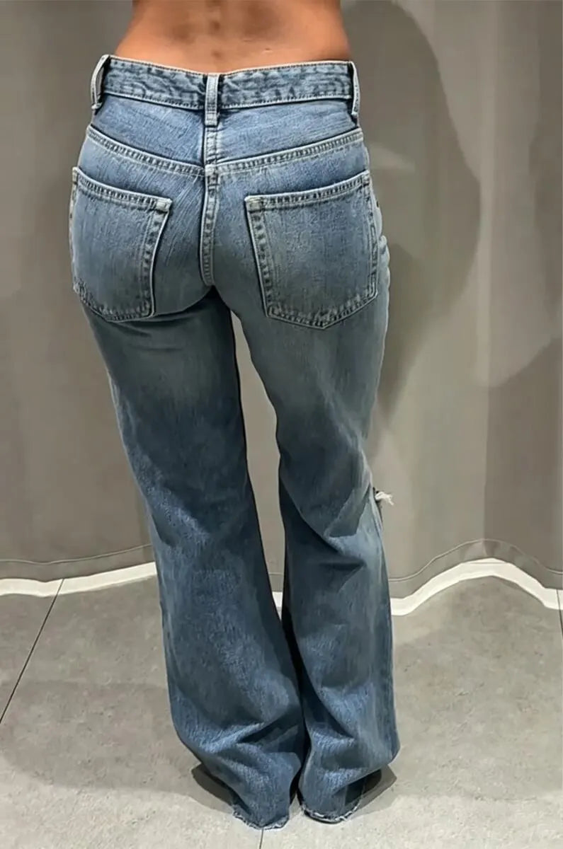 Women's Ripped Washed Casual Jeans