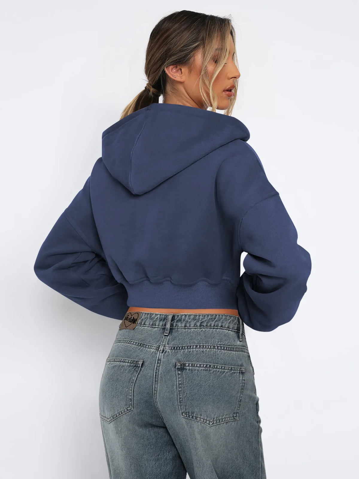 Casual Warm Short Fleece Hoodie Sweatshirt Jacket