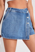 Women‘s High-Slit Clean Denim Skort