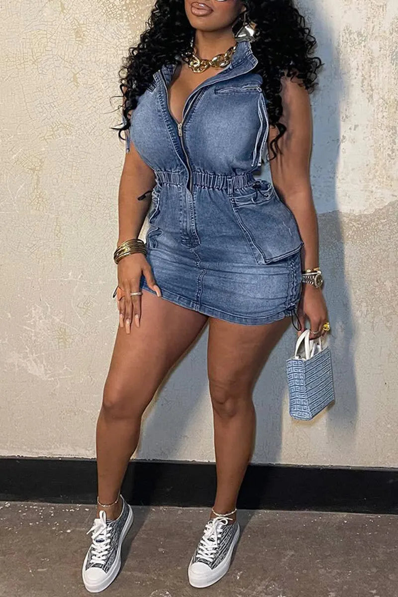 Women's Casual Denim Mini Dress