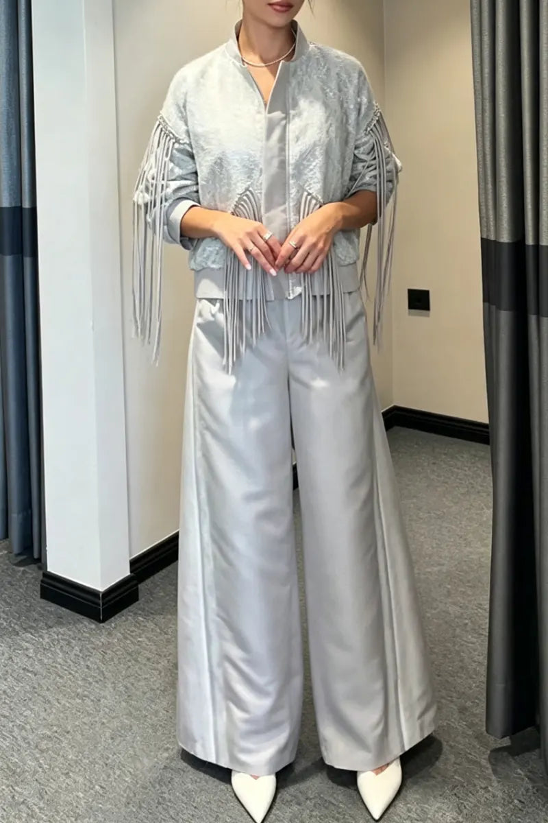 Women's Elegant Casual Patchwork Tassel Jacket or Pants