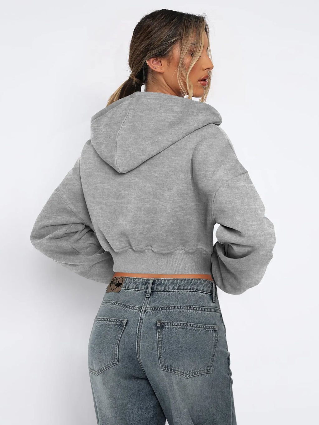 Casual Warm Short Fleece Hoodie Sweatshirt Jacket