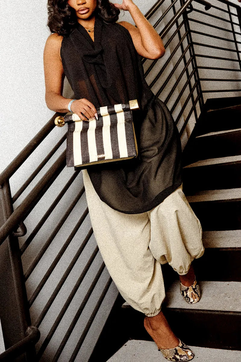 Women Hanging Neck See Through Tops or Lantern Pants