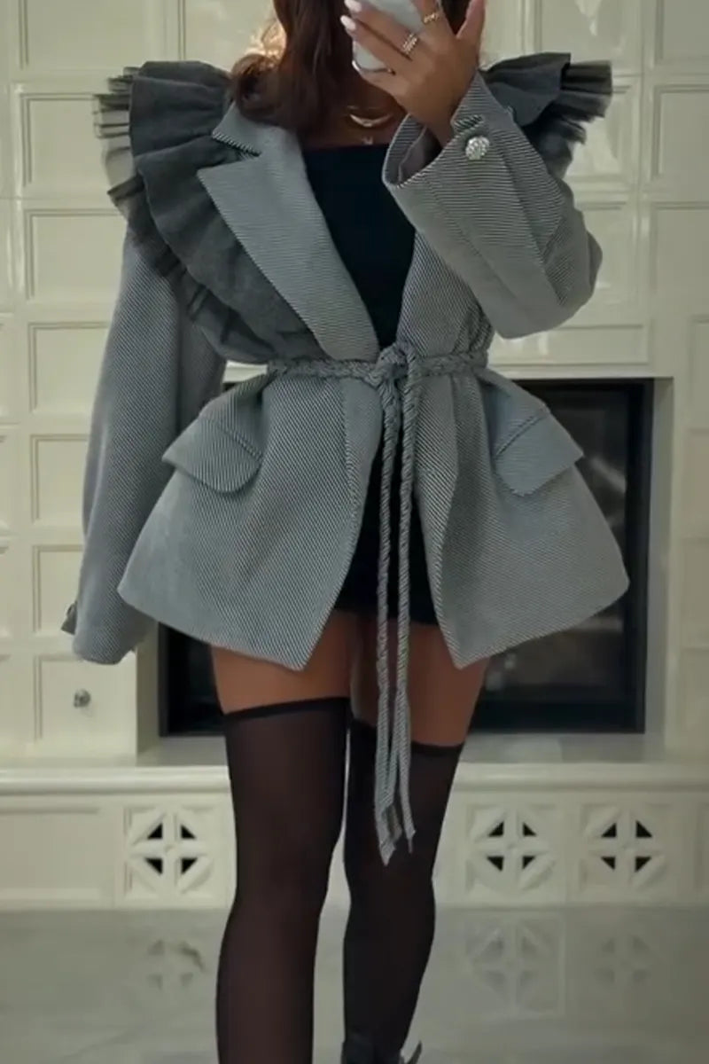 Women's Collar Patchwork Elegant Casual Jacket