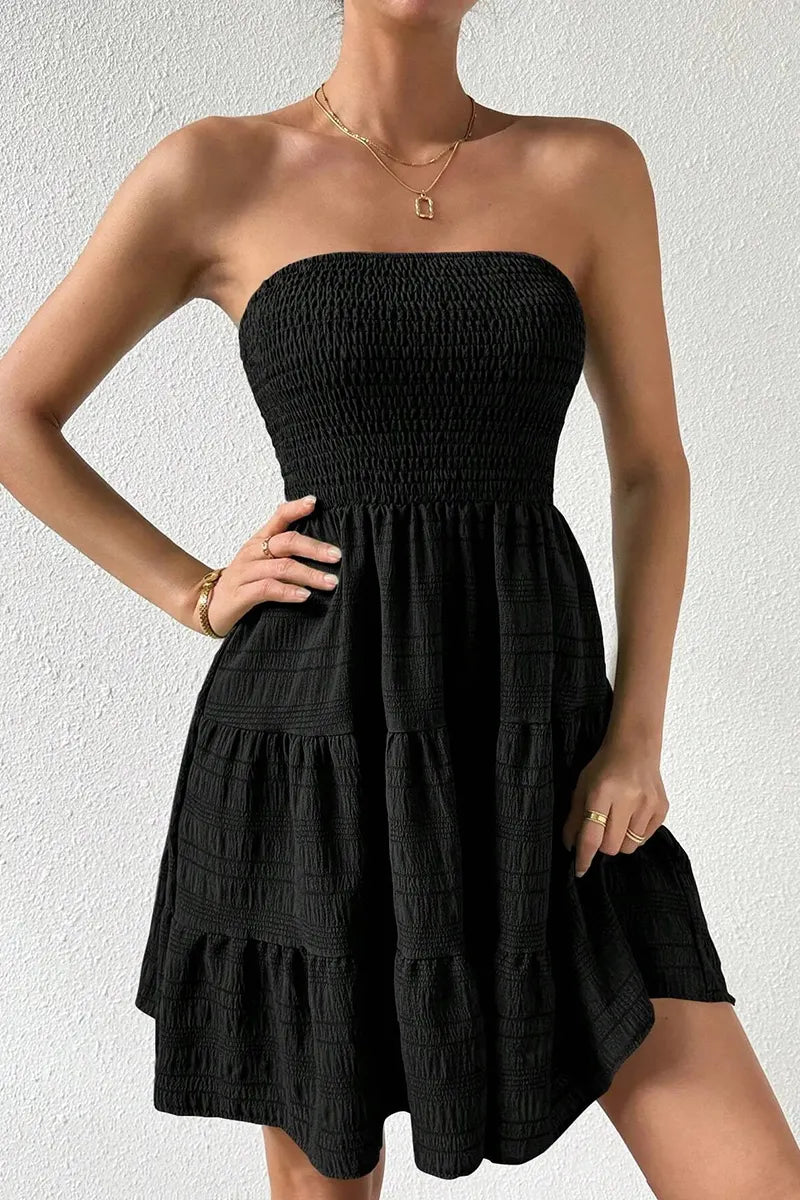 Women's Casual Vacation Stretch Strapless Mini Dress