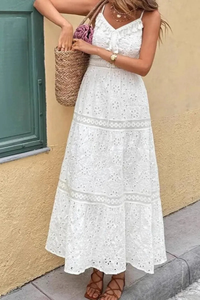 Women's Elegant Cutout Spaghetti Strap Maxi Dress