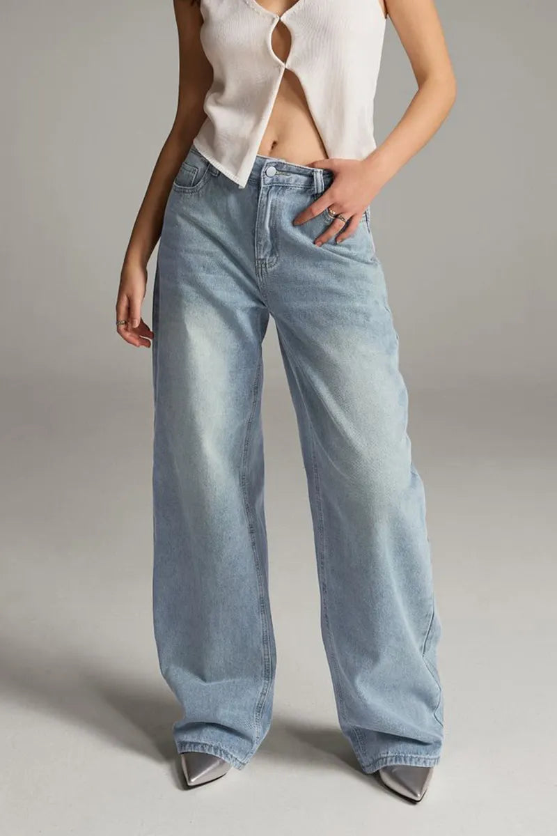 Vintage Low Rise Loose Jeans For Women