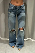 Women's Ripped Washed Casual Jeans