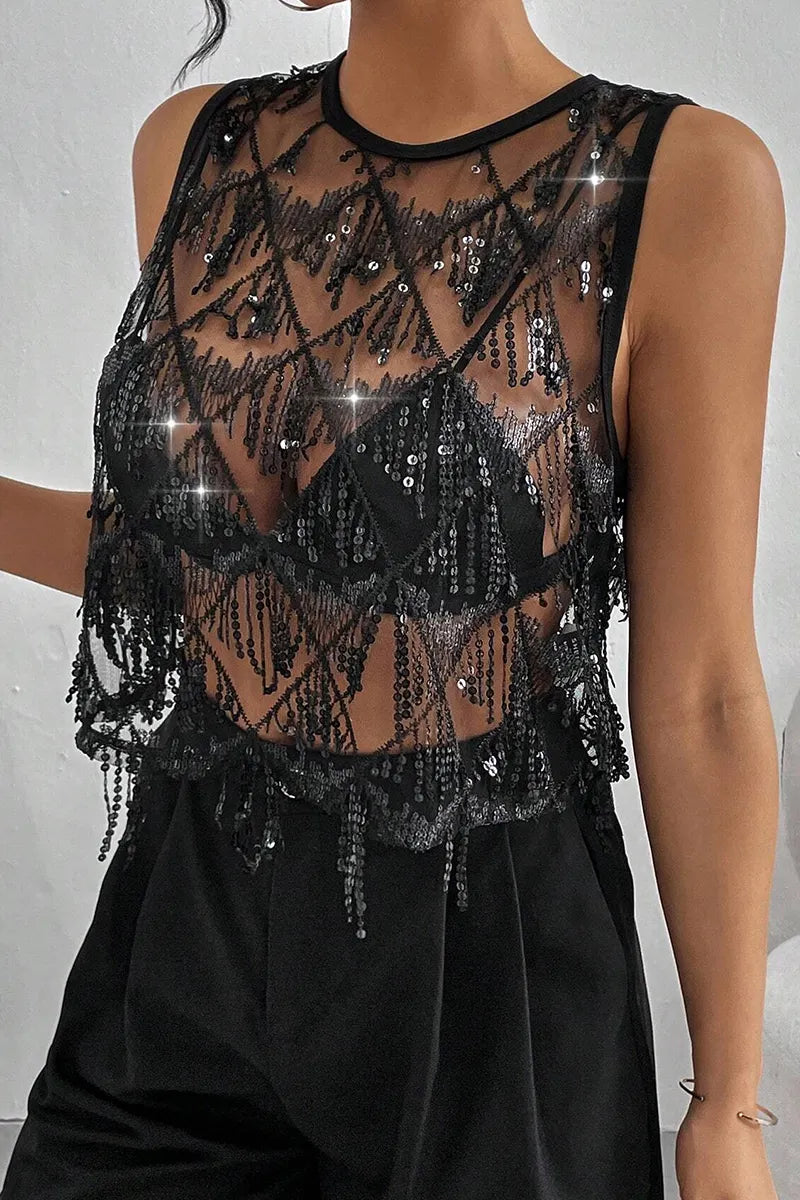 Women's Casual Fringed  Vest Top