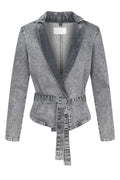 Women's Street Fashion Casual Slim-fit Denim Blazer + Denim Jeans