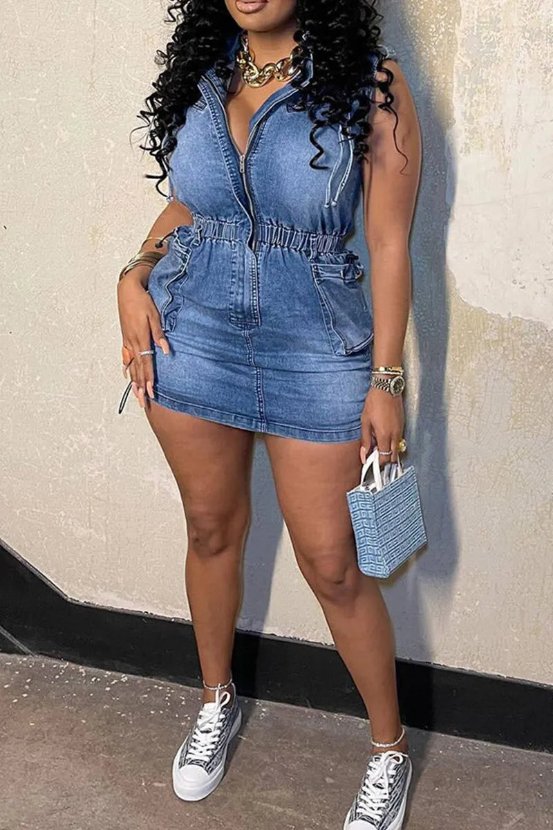 Women's Casual Denim Mini Dress