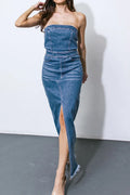 Women's Casual Strapless Denim Dress