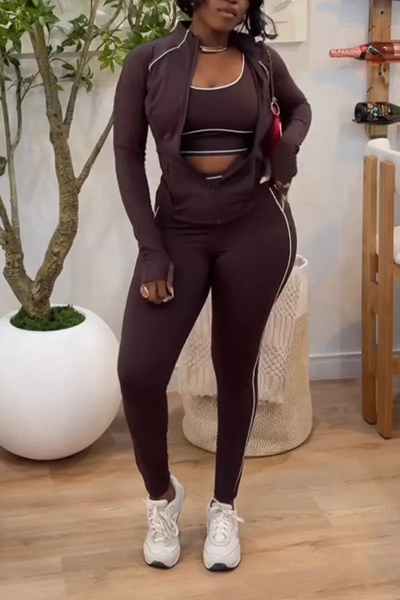 Women's Sports and Leisure Style Three Piece Set