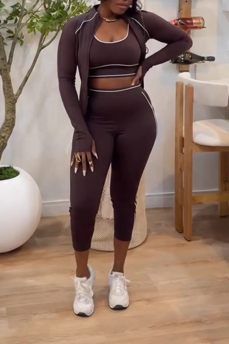 Women's Sports and Leisure Style Three Piece Set