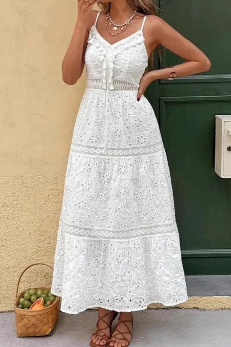 Women's Elegant Cutout Spaghetti Strap Maxi Dress