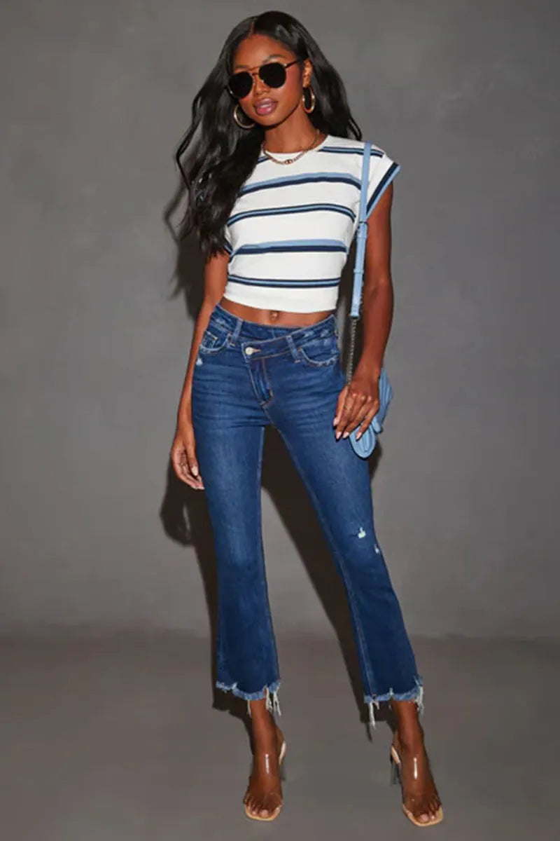 Women's Casual High-Waist Tailored Slim Jeans